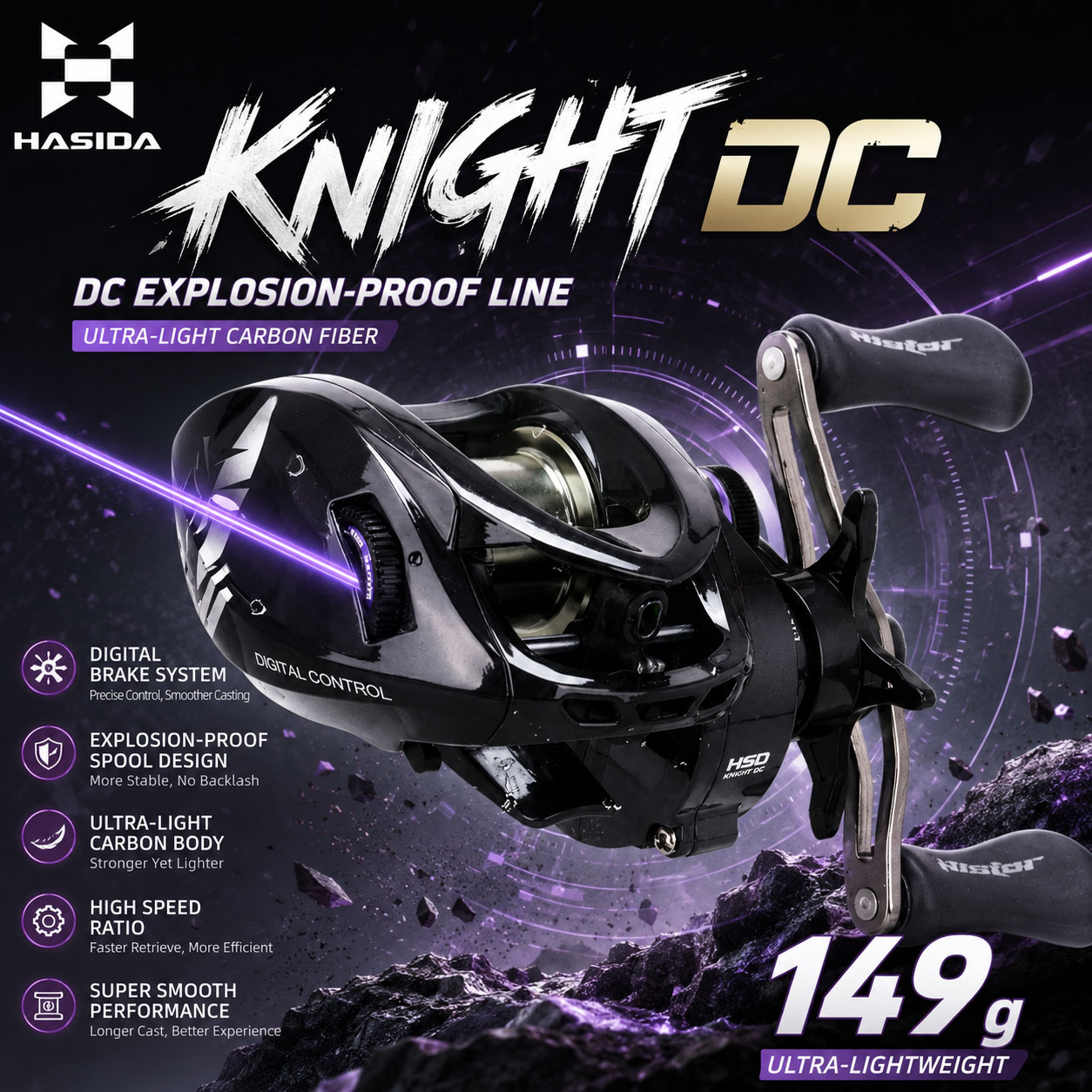 Spincast Reel - HASIDA Knight DC Baitcasting Reel IDC